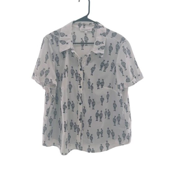 Rebecca malone zebra print short sleeve button up - Picture 2 of 9